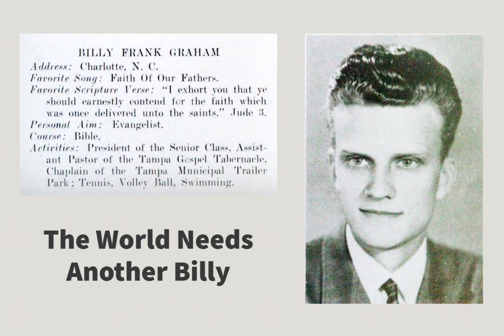 Giving Tuesday the world needs another Billy Graham